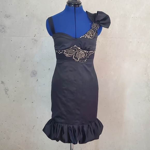 Karen Millen dress black size 4 uk 8 eu 38 - Picture 1 of 15